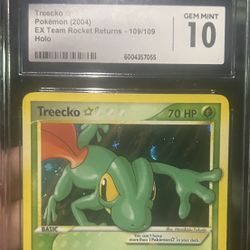 2004 Pokémon EX Team Rocket Returns Treecko Gold Star Holo #109/109 CGC 10 Pop 9