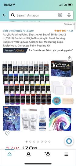 Shuttle Art 36 Acrylic Pouring Paint Kit