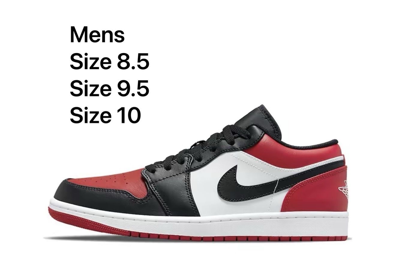 Air Jordan 1 low Bred Toe Mens size 8.5 size 9.5 size 10