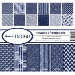Reminisce Shades of Indigo Blue Scrapbook Collection Kit, 11- 12 X 12 Inch Cards