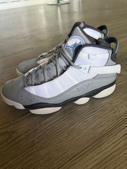 Air Jordan 6 Rings White Grey Blue Sneakers