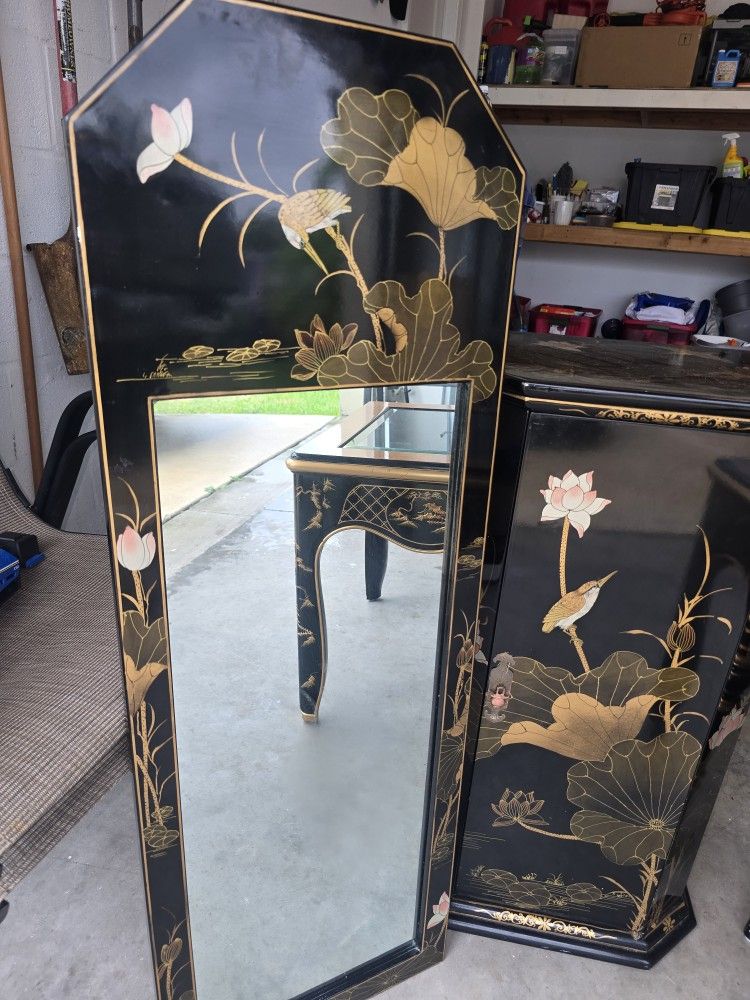 ๐ฎ Vintage Oriental Set โ Mirror, Table, Chair and Bedside Table