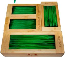 Bamboo Ziplock Bag Organizer with Bags