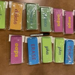 Colorful Jumbo Erasers Set Of 13