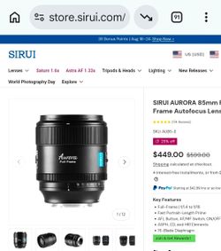 7Artisans AF 85mm f1.8 lens for sony E full frame