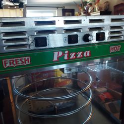 Pizza oven in display case