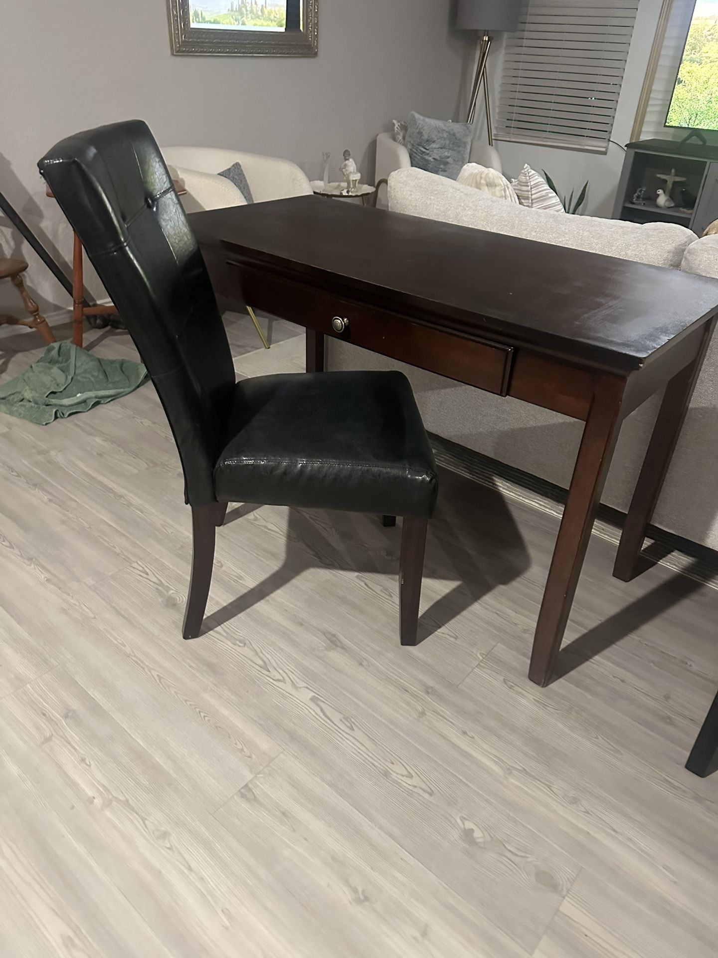 Solid Wood Desk With Chair