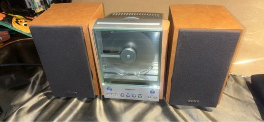Sony CMT-EX1 CD Player with Speakers sometimes you have to tap it to get the CD out as is!! $400