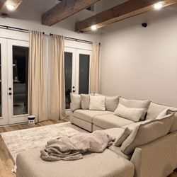 Oatmeal Colored Sectional Couch 