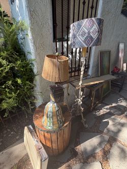 Tiffany-Style Stained Glass Table Lamp & other lamps tables