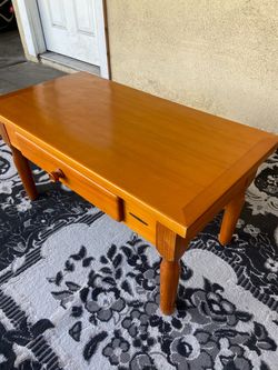 Solid Wood Coffee Table with Drawers