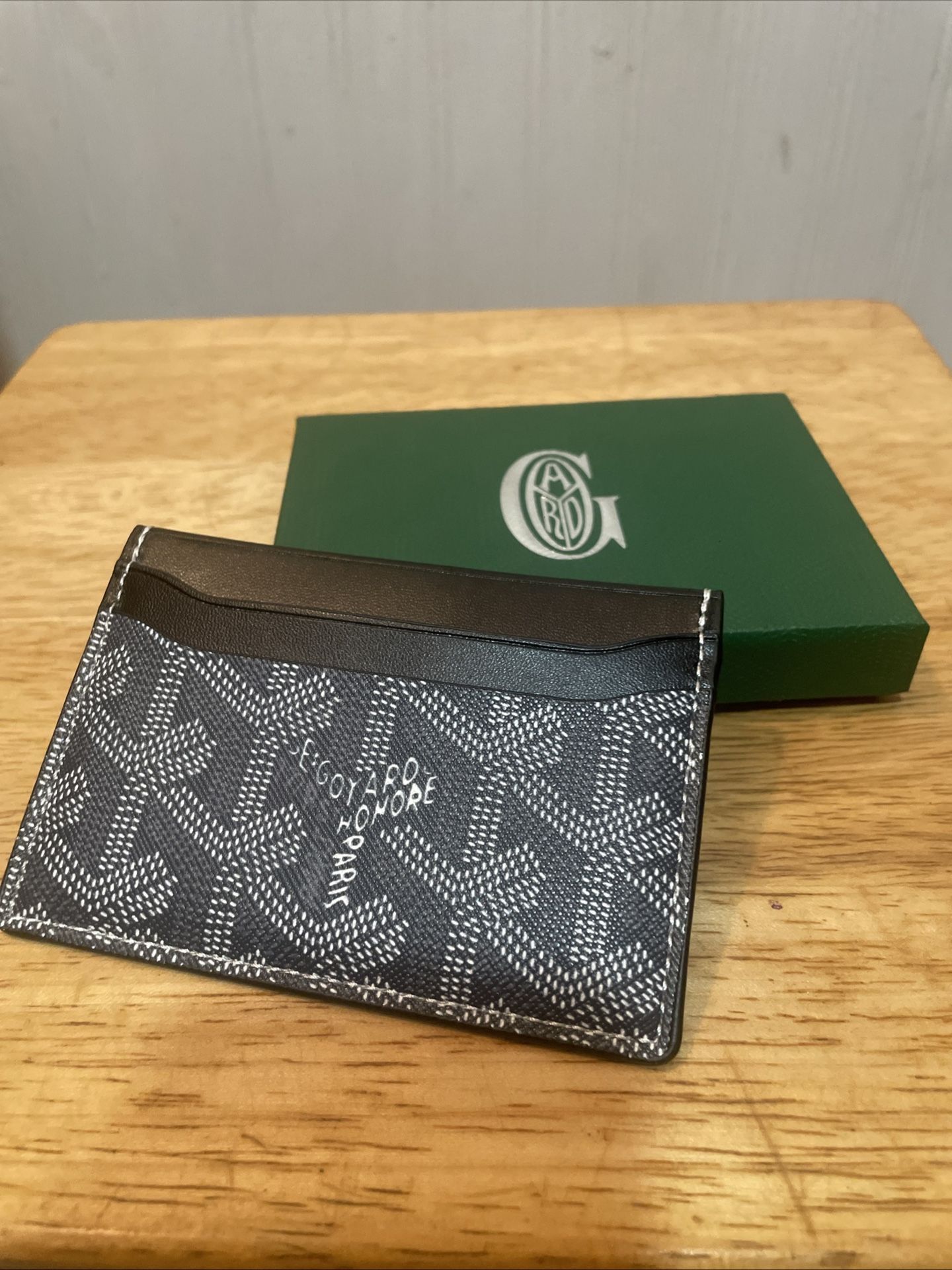 Goyard Card Holder Black And Dark Grey With Box