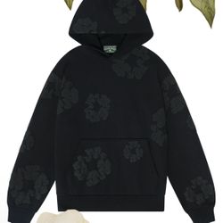 Black Monochrome Denim Tears Hoodie