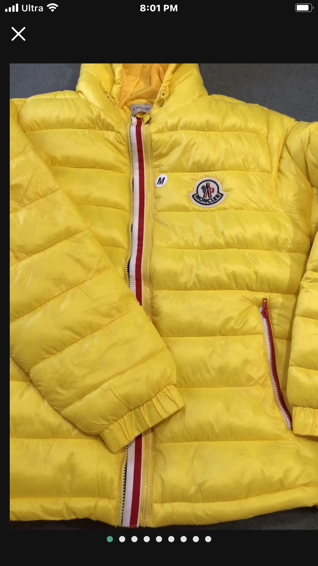 Lightweight Yellow Moncler Jacket. Small Only
