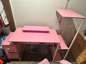 🎀 Pink Gaming Desk / Computer Desk with Storage - Excellent Condition 🎀