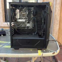 PC Case With Motherboard, Power Supply And Fans. 