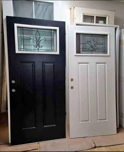 Exterior Entry Doors with Decorative Glass Insert