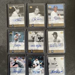 Collection Of 9 2004 UpperDeck Yankees Classic Scripts Autographed Cards