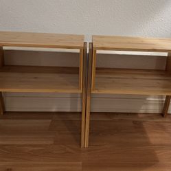 2 Wooden Stackable Nightstands 