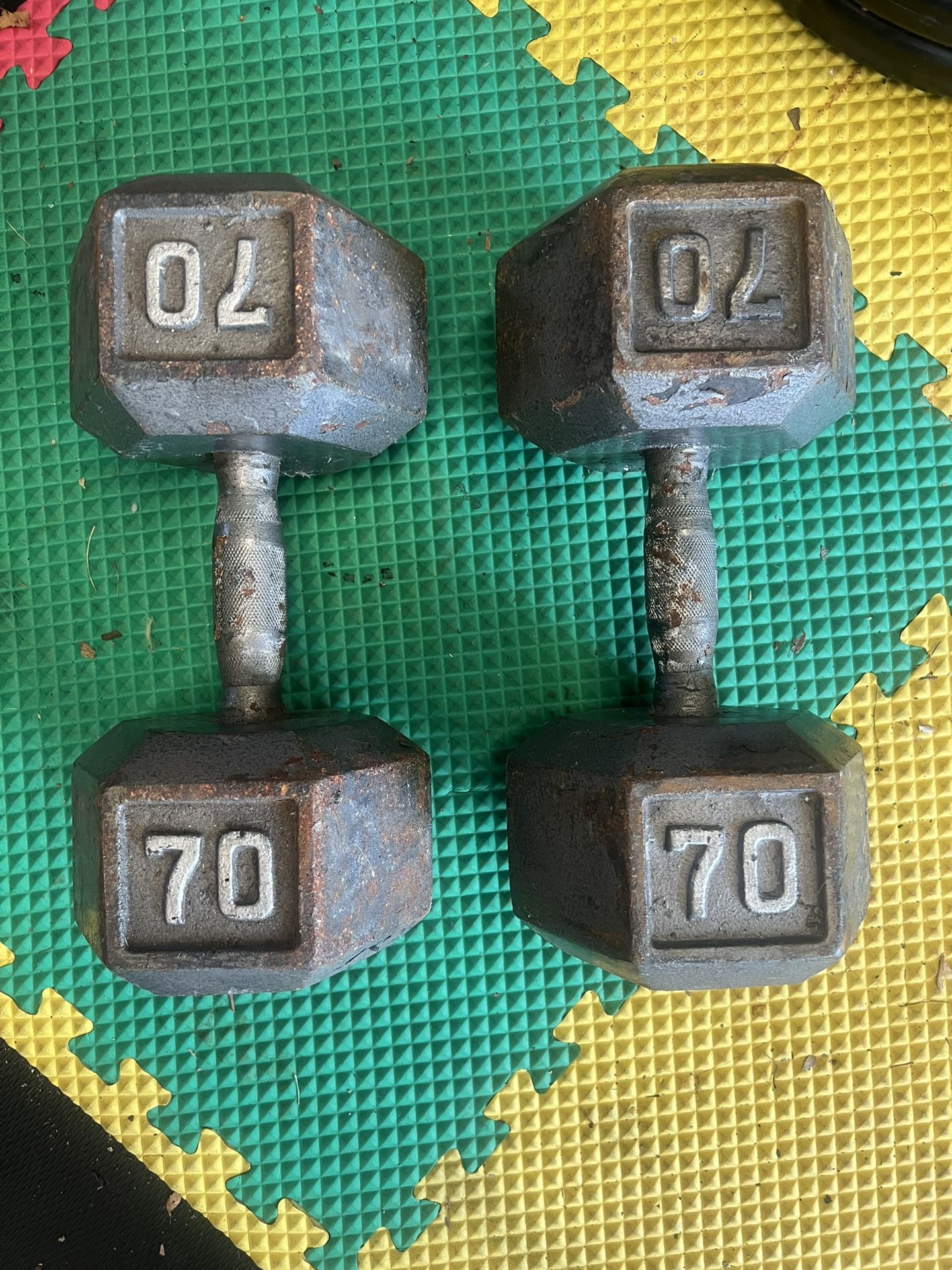 Pair Of 70LB Dumbbells By Hampton
