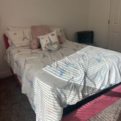 Pink Framed Full Size Girls Bed