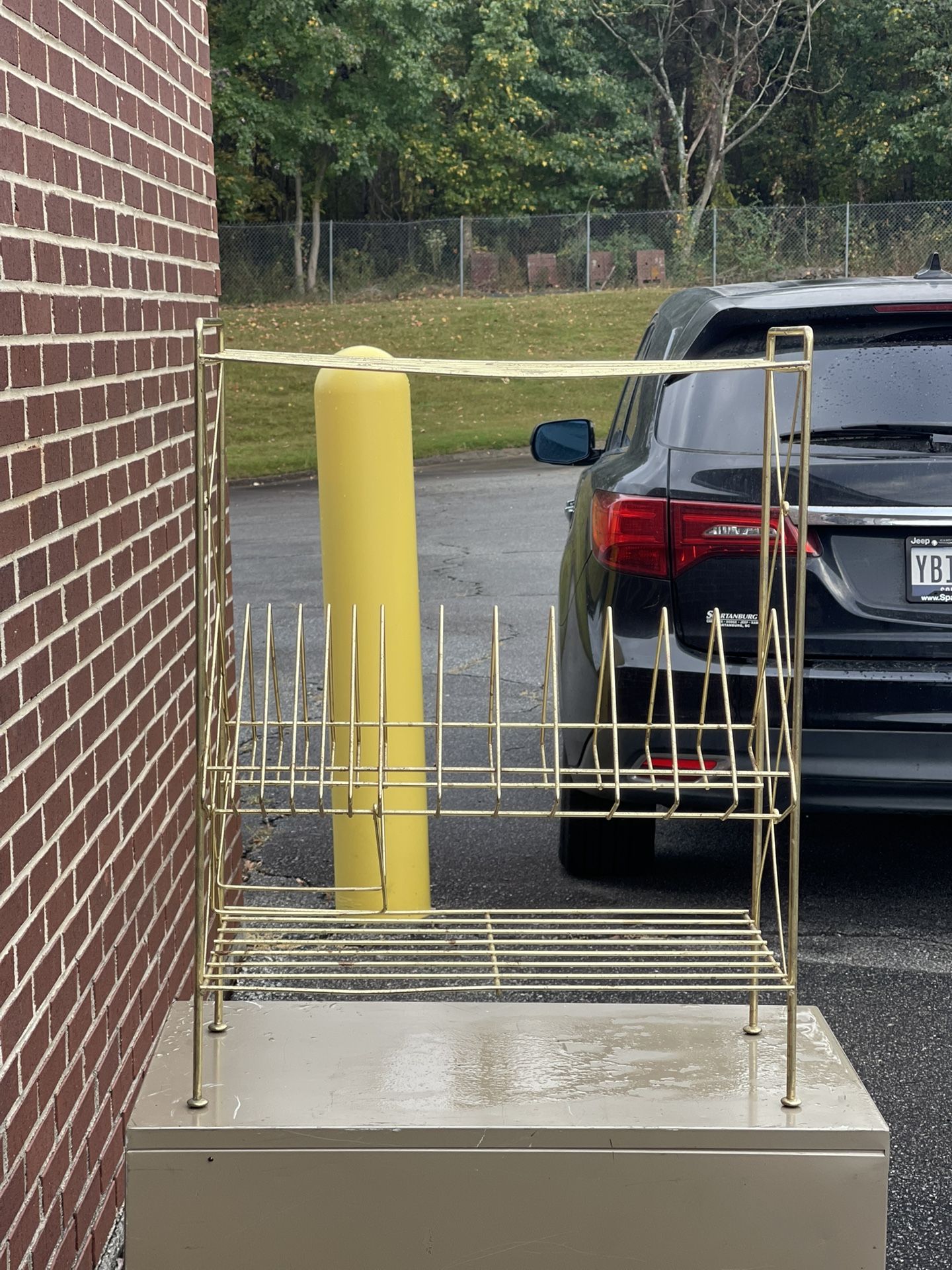 Vintage Gold Wire Record Player Rack