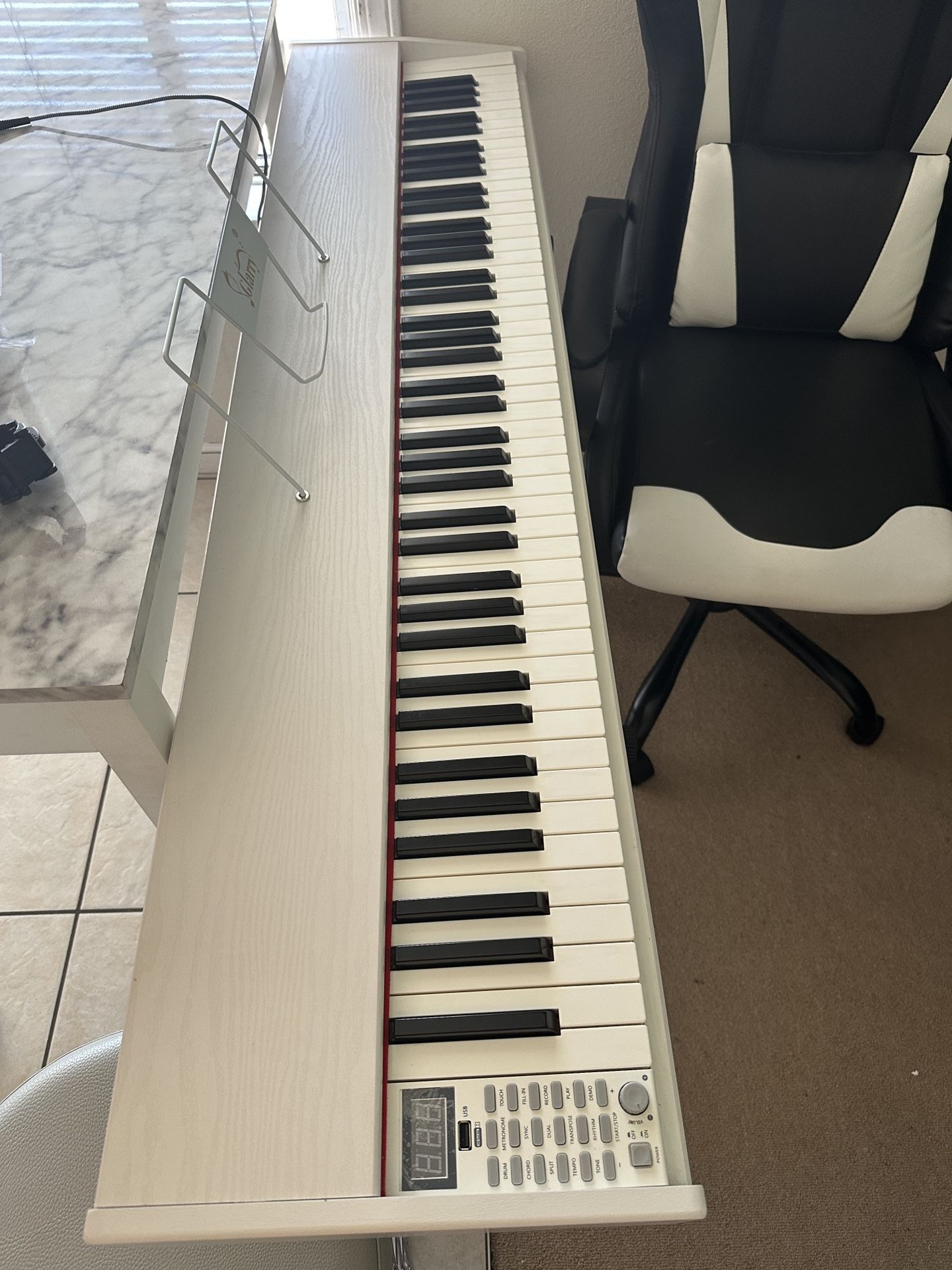 Glarry 88 Keys Digital Piano Full Weighted Action Keyboard With Pedal And Piano Cover