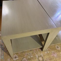 Light Grey/green Side Tables (2) Pair 