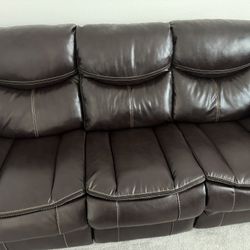 Ashley 3 + 2 Power Recliner Leather Sofa for $1200 