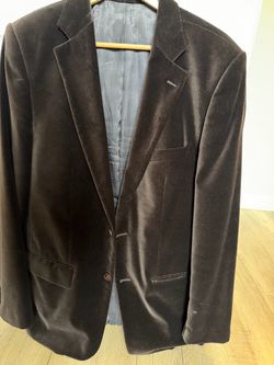 Dark Brown Velvet Men's Blazer