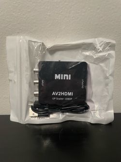 AV To HDMI Adapter New RCA Video Composite Converter HD Male 1080P Upscaler