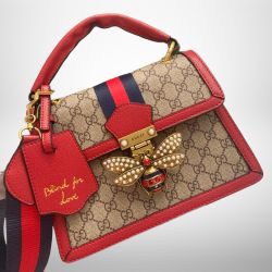 Gucci Queen Margaret Top Handle Bag GG Coated Canvas 