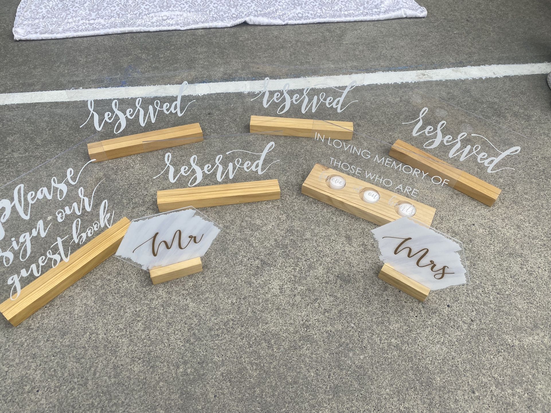 Various Acrylic Wedding Signs