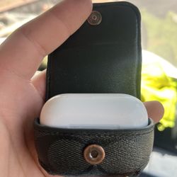 Air Pod Pros With Coach Case