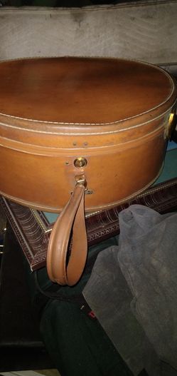 Antique leather hat case