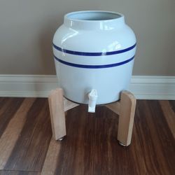 Ceramic Water Dispenser + Wooden Stand