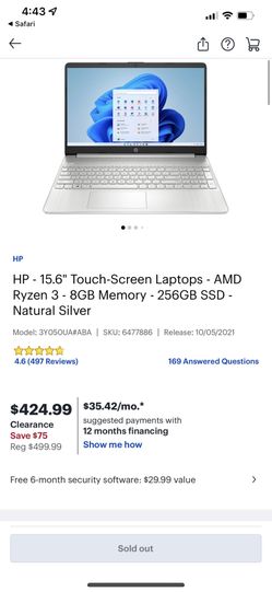 HP Touch Screen Laptop New 