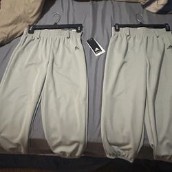 Grey Adidas Baseball Pants Youth Medium