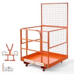 NEW VEVOR 48.2in x 45.2in Heavy Duty Forklift Man Basket w/ Safety Harness