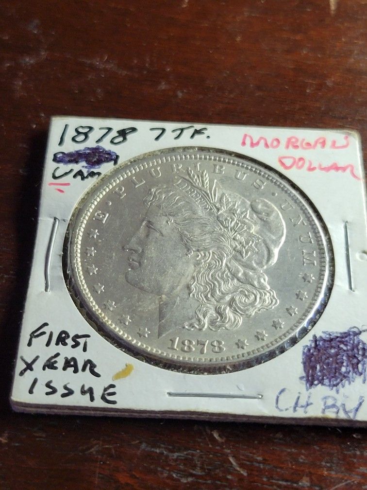 1878 7 T.F. Morgan Dollar Vam Bu+ Reverse of "78"