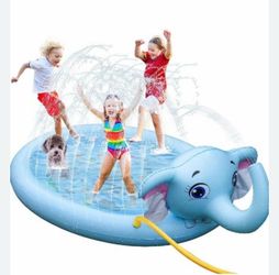 Susengo Sprinkler And Splash Play Mat 53.6 ft elephant