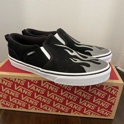 Vans off the wall Asher Blk Flame brand new in box kids