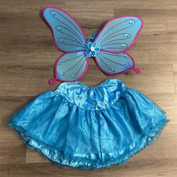 Blue and purple wings and blue tutu