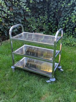 Stainless Steel 3-Tier Heavy-Duty Utility Cart Commercial Rolling Serving trolley Dining cart
