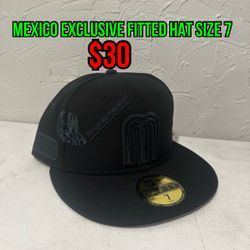 LMB new Era Team Mexico Blacked Out With Full Wrap Design New Era Exclusive 59fifty Fitted Hat Size 7