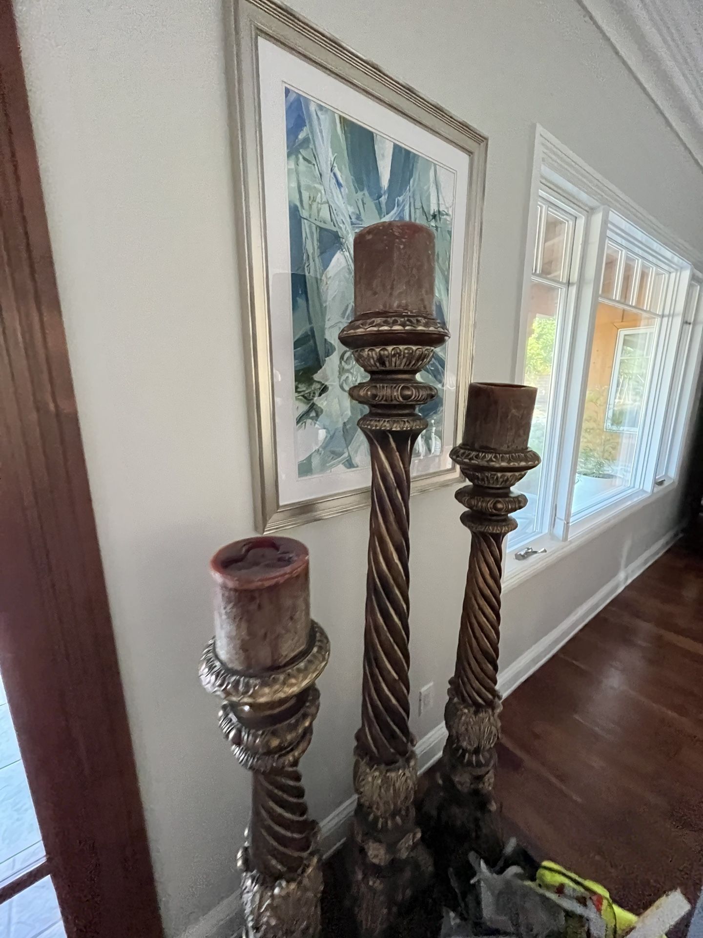 3 Tall Candle Holders Plus Candles Originally $2300