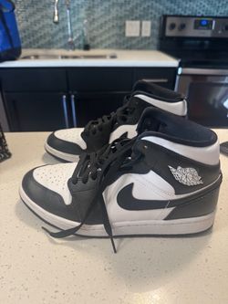 Nike Air Jordan 1 Mid Black White Sneakers