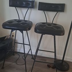 Vintage Style Rod Iron Bar Stools 