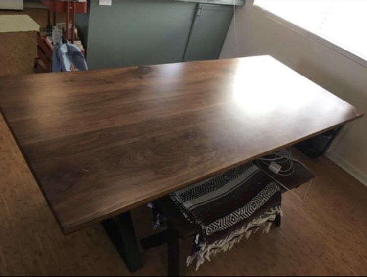 Custom made 100% walnut farm style dining room table