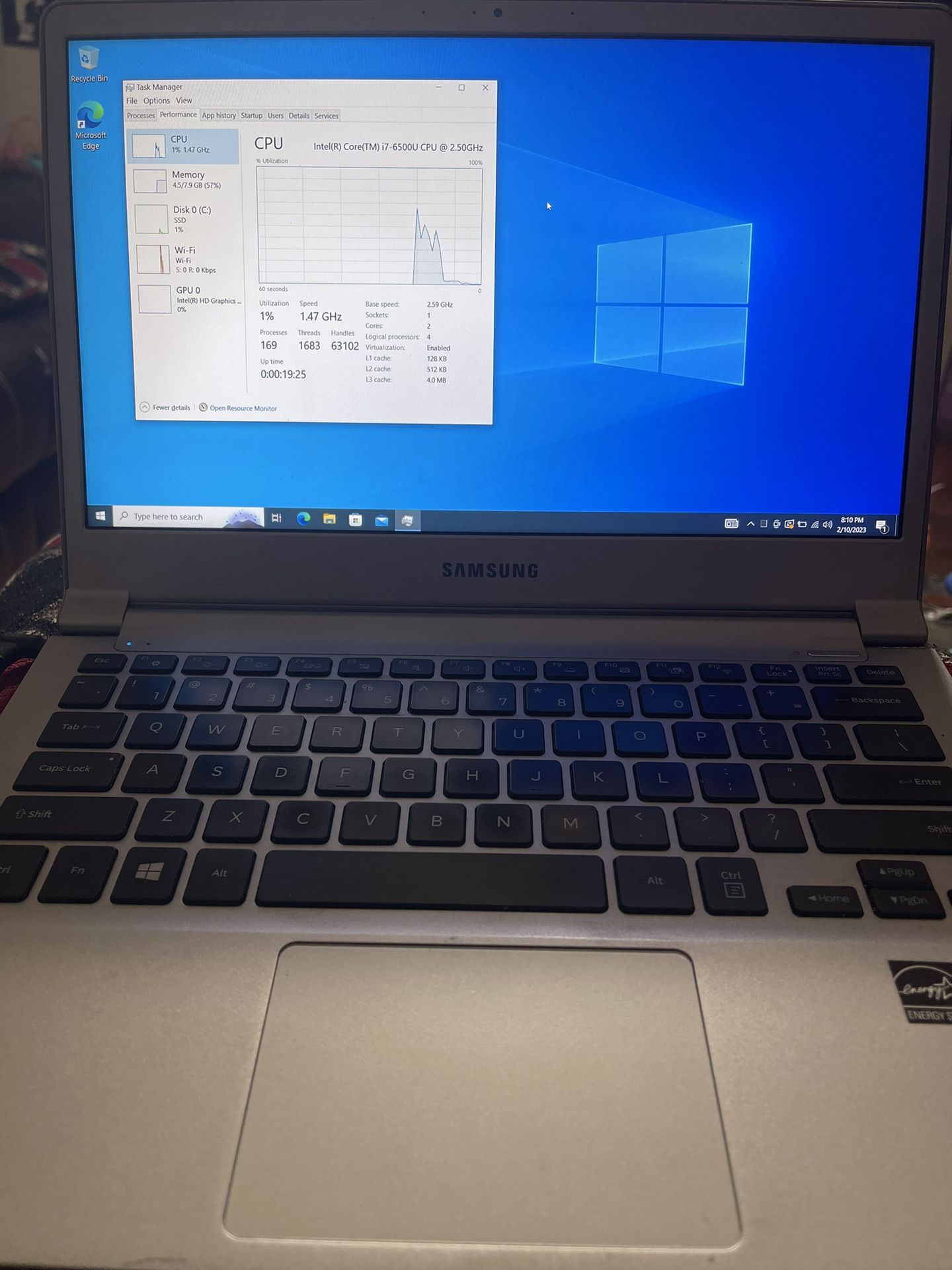 Samsung Laptop NO900XL-k04US intel i7-6500U,8GB RAM,256GB SSD